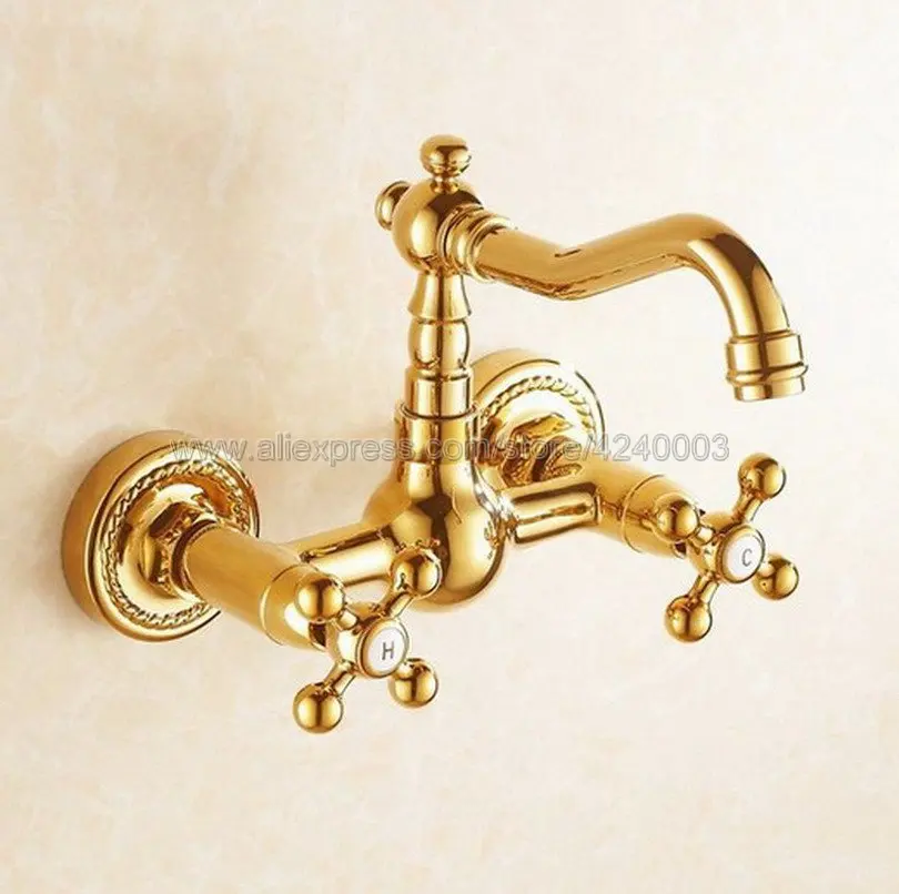 Banheiro sink Faucet Tap Mixer Handle Dupla Bica Giratória Kgf019