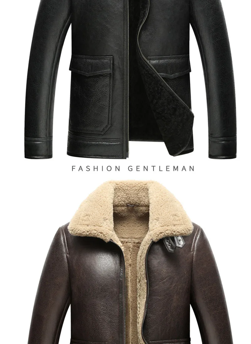 Натуральная кожа мужская шуба из натуральной овчины мужская куртка из натуральной овечьей шерсти пальто для мужчин Высокое качество модное зимнее пальто