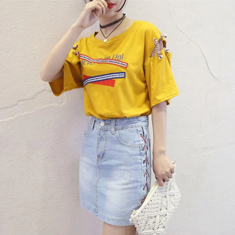 المرأة القمصان رسائل مطبوعة الصيف شرابة الجرافيك تيز س الرقبة الكورية المتناثرة القمصان امرأة قمم المرأة القمصان رسائل مطبوعة الصيف شرابة الجرافيك تيز س الرقبة الكورية المتناثرة القمصان امرأة قمم