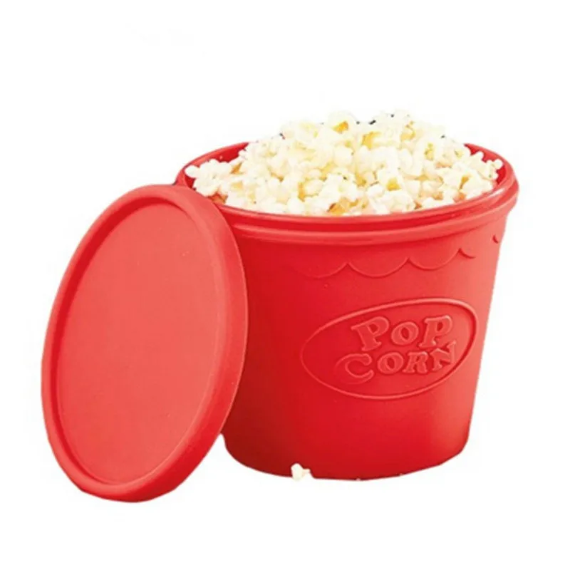 High Quality  Arrival DIY Silicone Microwave Popcorn Maker Bucket Snack Bucket Family Party Supplies Kitchen Tools