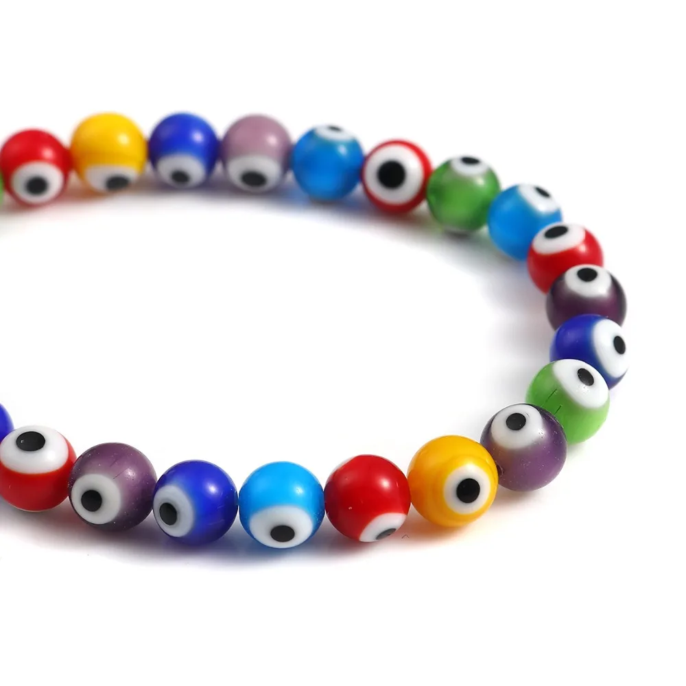 

Doreen Box Lampwork Glass Beads Round At Random Evil Eye About 8mm( 3/8") Dia, Hole: Approx 0.8mm, 41cm(16 1/8") long, 1 Strand