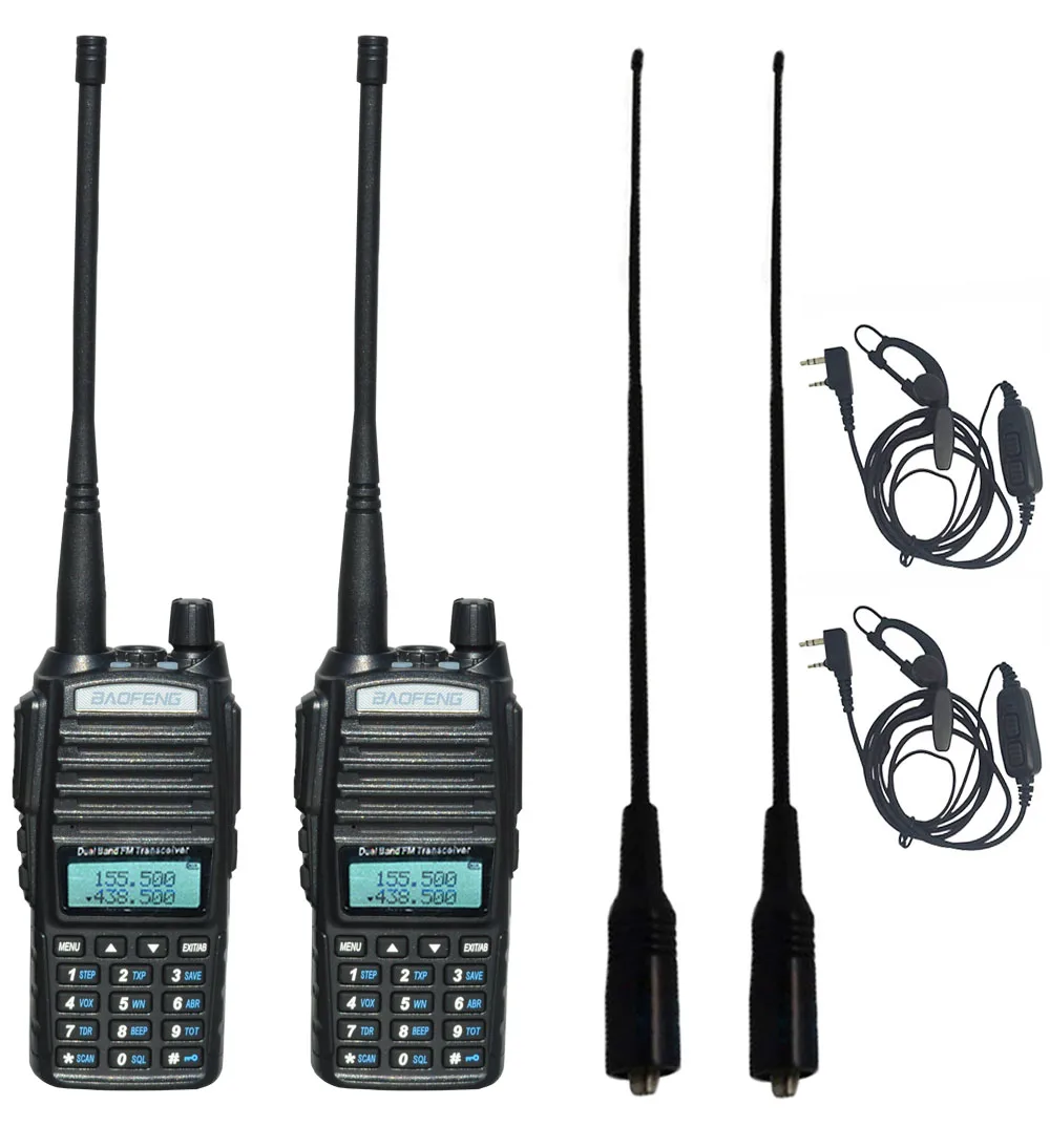 2 шт./компл. Портативный двух-передающая радиоустановка UV 82 Dual PTT радио BaoFeng UV-82 двухдиапазонный двухстороннее радио приемопередатчик+ 771 антенна - Цвет: add 771 earphone