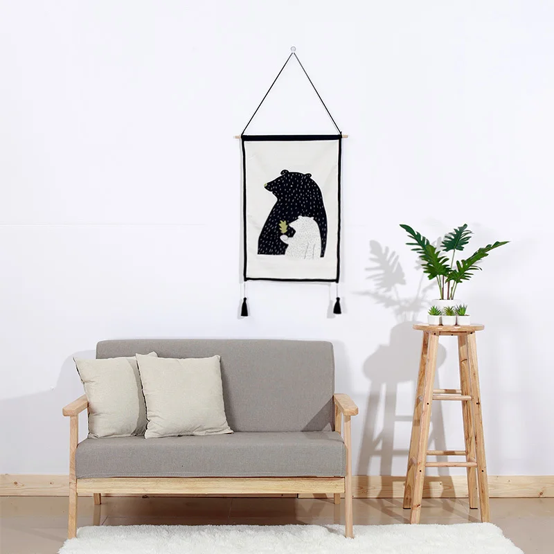 Northern Europe Cotton-flax Vector Animall Painting Dreamcatcher Wall Tapestry Customized Pattern 65x45cm High Quality Dropship | Дом и сад