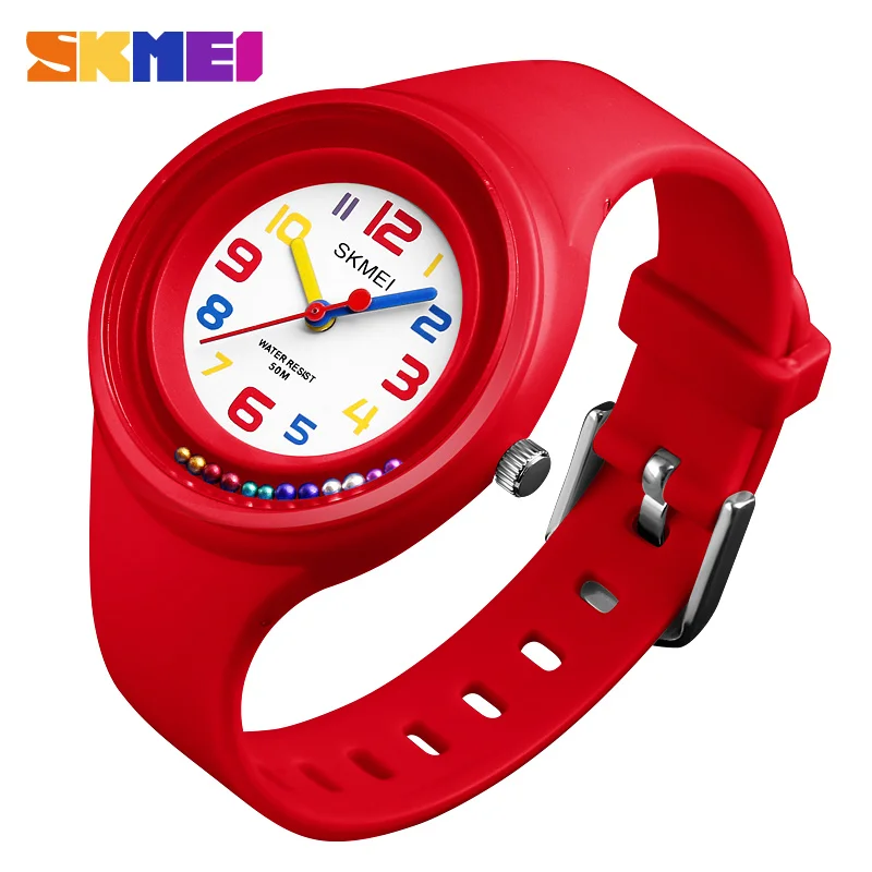 SKMEI детские наручные часы для детей кварцевые спортивные студенческие часы школьные часы для мальчиков и девочек милые наручные часы подарки для детей 1386 - Цвет: red