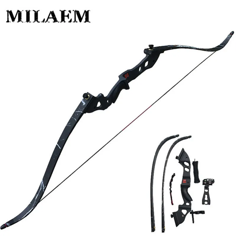 

1 Set 60inch Archery Recurve Bow 35lbs-45lbs Draw Weight Bow Composite Kits Archery Bow Set Arrow Rest Bow Sight and Stabilizer