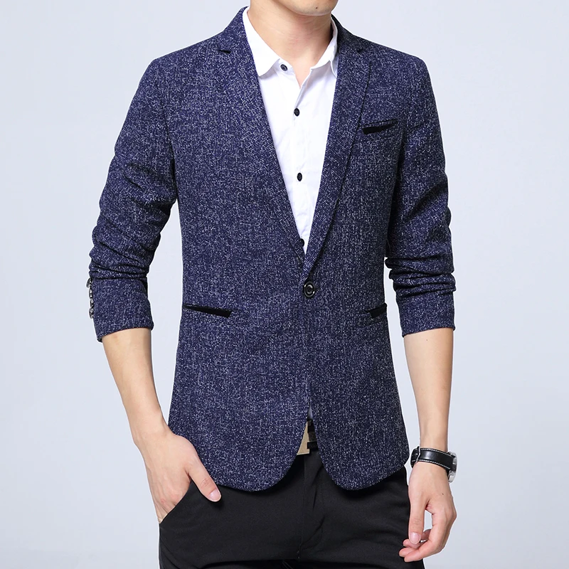 2018 Spring New Men's Casual Business Linen Suit Jacket / Men's One button Blazers coat 2018 Spring New Men's Casual Business Linen Suit Jacket / Men's One button Blazers coat