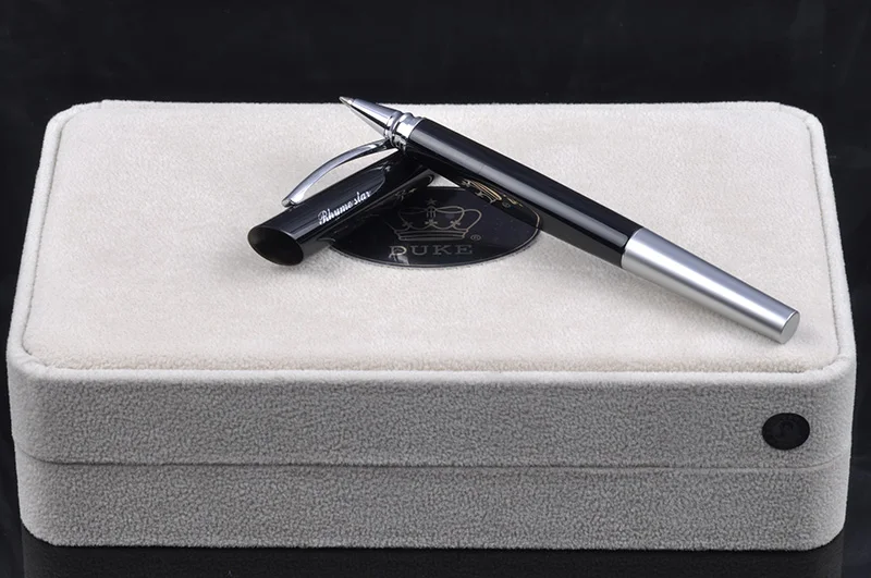 Уникальный дизайн Роскошная Ручка-роллер Duke черный-серебристый металл 0,5 мм черные чернила подарочные ручки канцелярские принадлежности с оригинальной коробкой