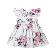 Модное детское платье для девочек одежда с цветочным рисунком кружевное праздничное платье принцессы сарафан для малышей платья на выпускной для девочек, костюм детские Платья 1-6Y