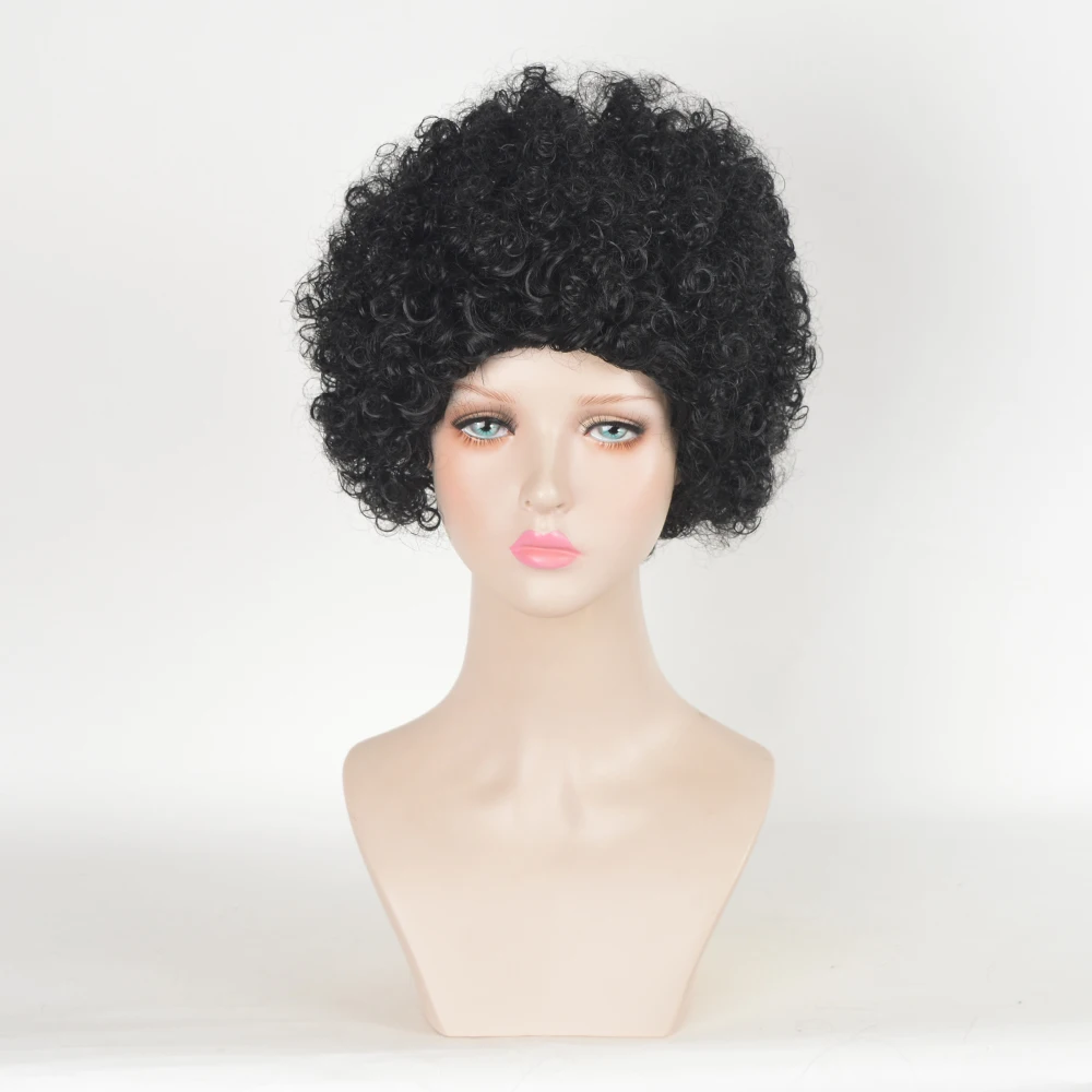 Black Short Kinky Curly Afro Haircuts Cheap Heat Resistant