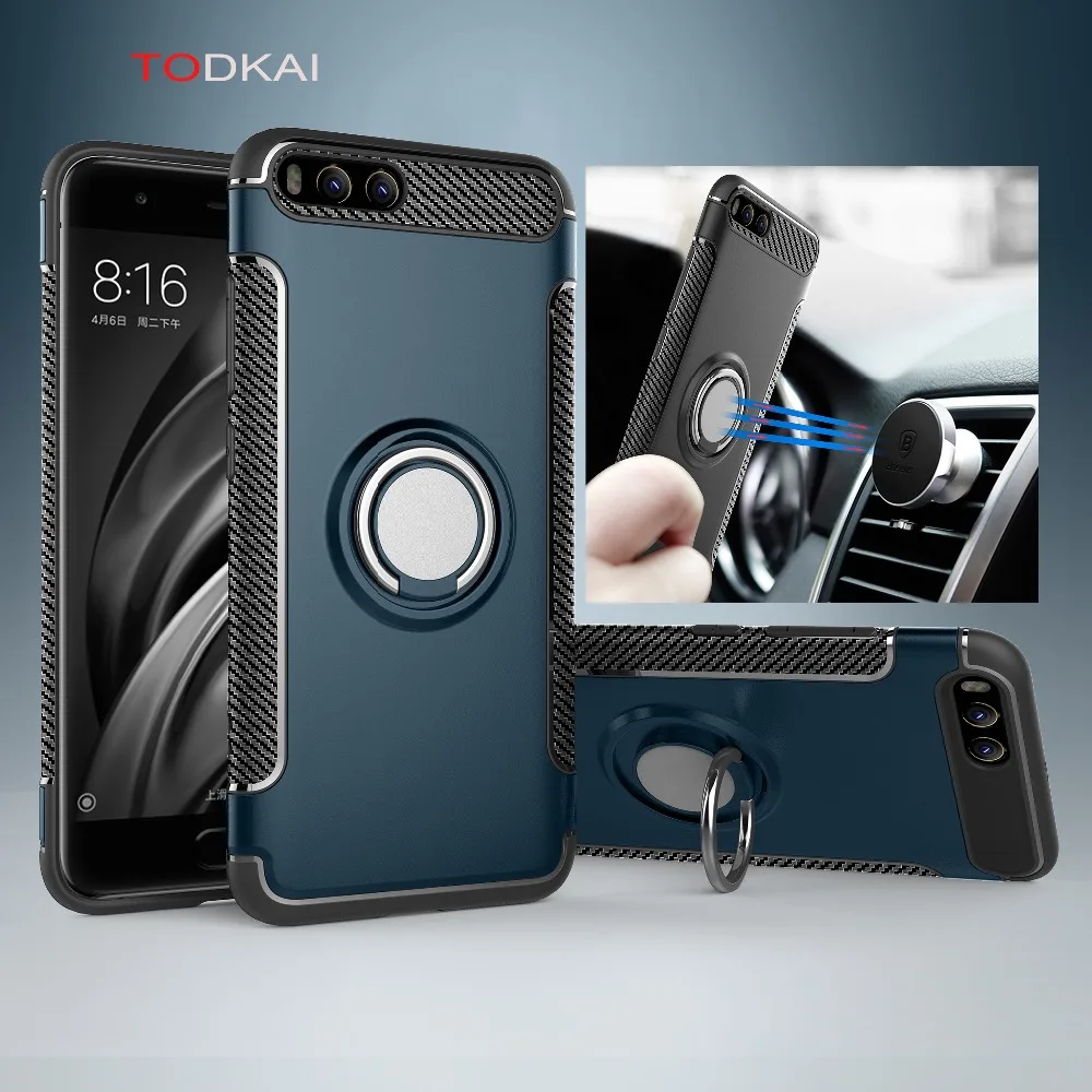 TODKAI чехол для xiaomi mi 6 Чехол Fundas мягкий силиконовый Жесткий PC Броня с магнитным