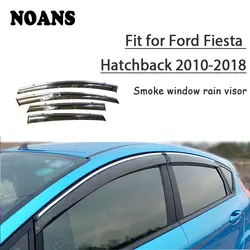 NOANS 4 шт. наклейки для Ford Fiesta хэтчбек 2018 2017-2010 стайлинга автомобилей Аксессуары Windows Солнце Дождь козырек двери щит отделкой