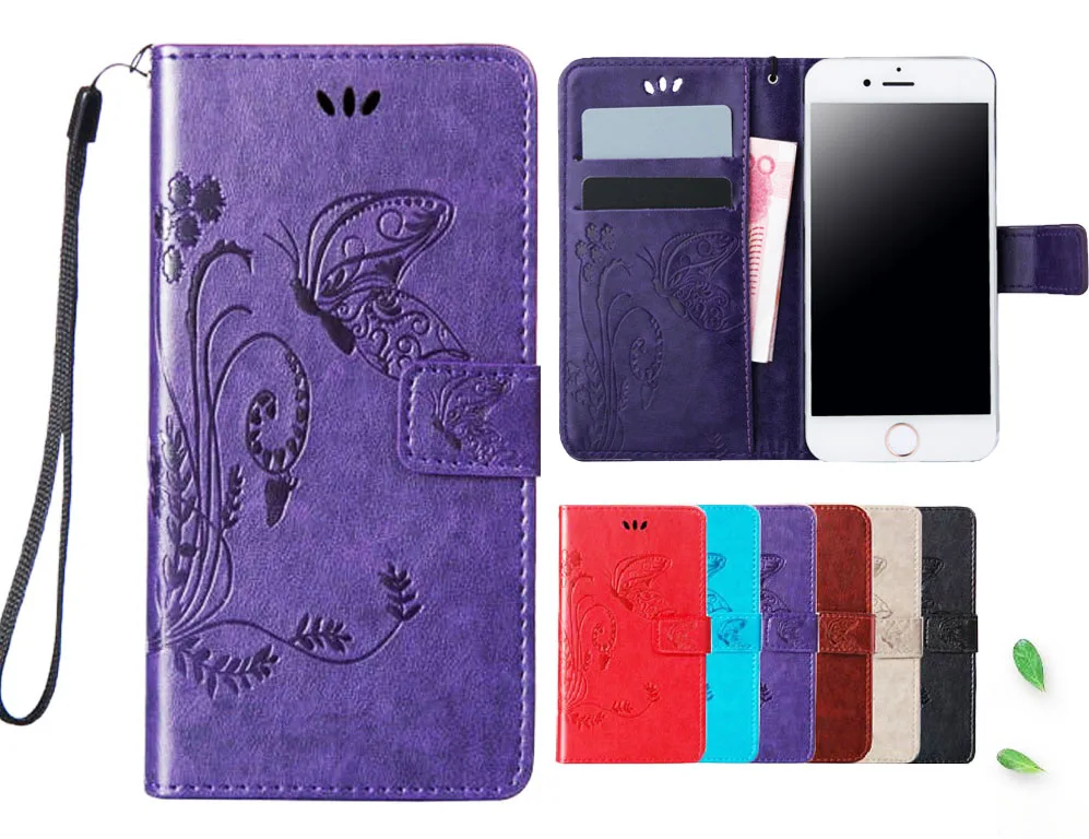 

butterfly flower Retro Leather Flip Wallet Cover For ZTE BLADE D6 FORCE G LUX GF3 HN L2 L3 L370 L4 PRO L7 M PHONE CASE