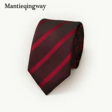 Mantieqingway 6 см галстук из искуственного шелка Узкий галстук Gravata Классический с принтом в полоску галстуки для мужчин свадебные точки шеи галстук-платок