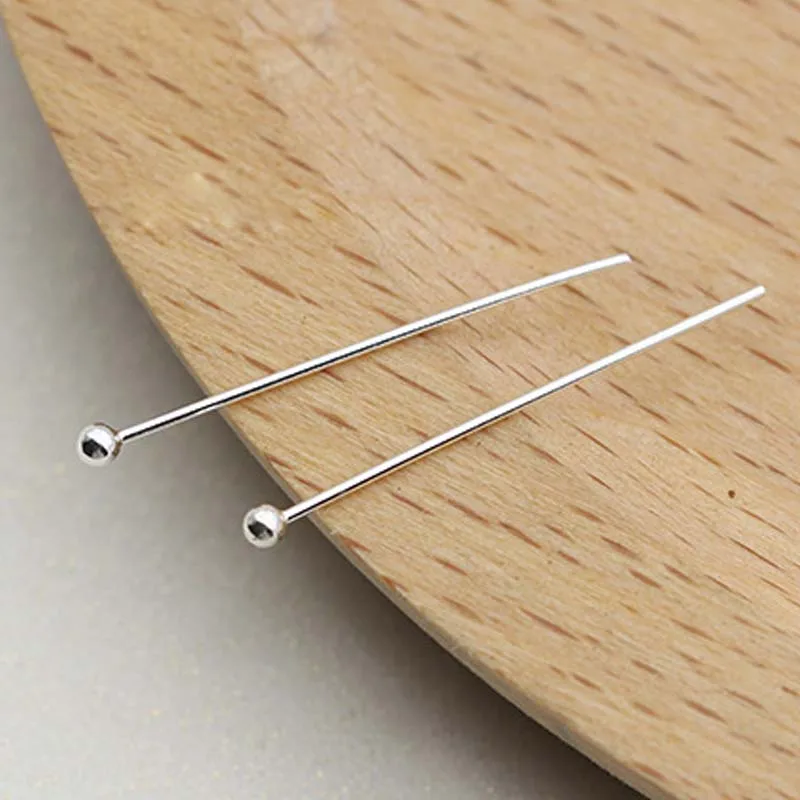 10pcs Real Pure Solid 925 Sterling Silver Needle Pins for DIY Jewelry Making Findings Earring Necklace Connector Part Base