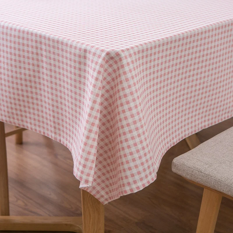 

Pink Table Cover Pastoral Table Cloth Plaid Tablecloth Rectangle Wedding Home tablecloths Dining table cloth Toalha De Mesa