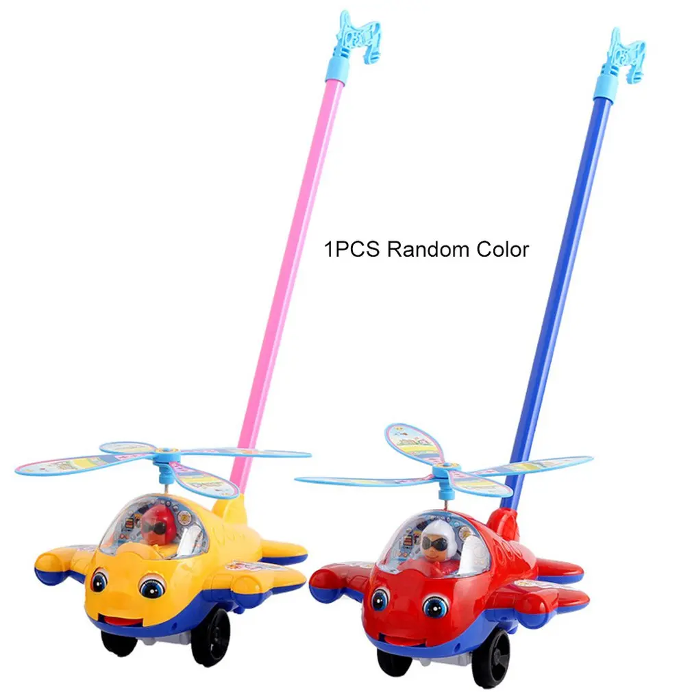 

Children'S Early Education Pushes The Blinking Plane Children'S Hand Pushes The Bell Airplane Toy Hand Pusher Puzzle Stall Toy