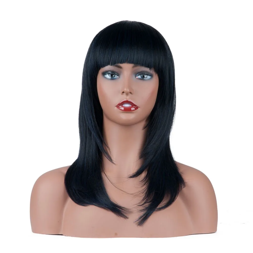 Short Bob Wigs With Bang Synthetic Hair Wig For Women Natural