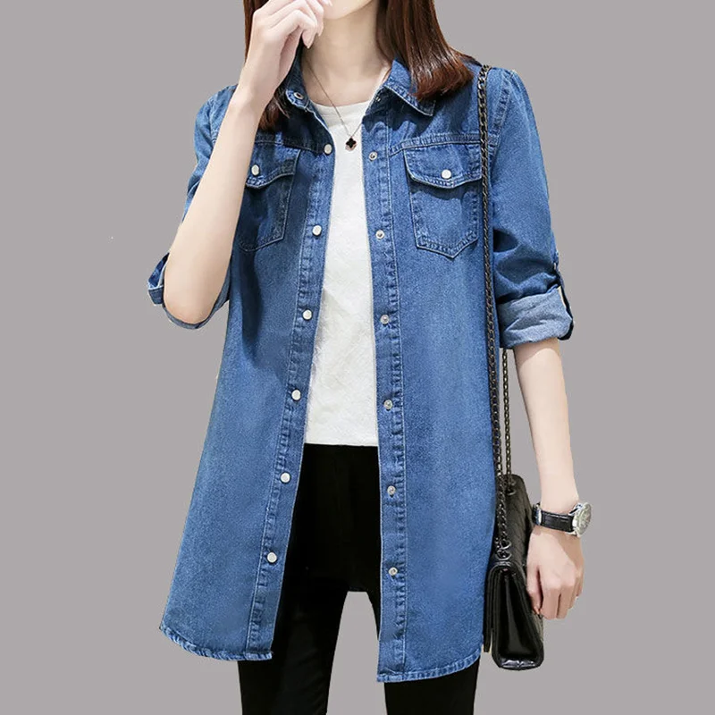 

2019 New Denim Jackets Women Slim Spring Autumn Winter Vintage Women Long Sleeves Jeans Coat Denim Jacket