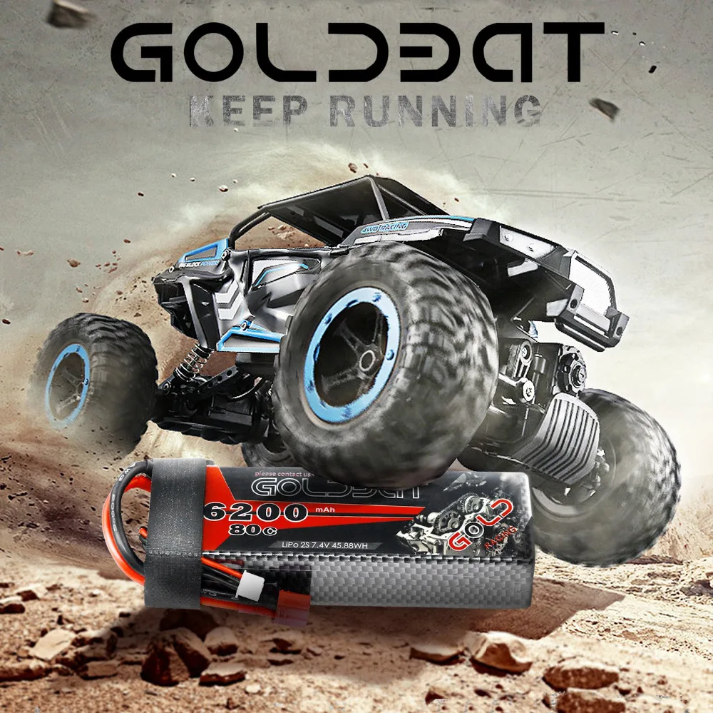 Аккумулятор GOLDBAT Lipo 6200 мАч аккумулятор с ру 2 блока 7 4 В 80 2s разъемом Deans для