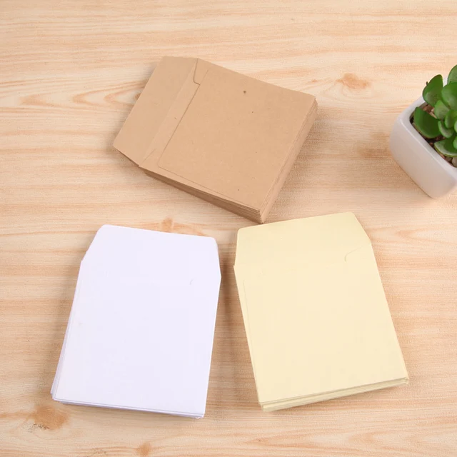 100pcs 8 8cm kraft envelopes square white small envelope card bank small envelope