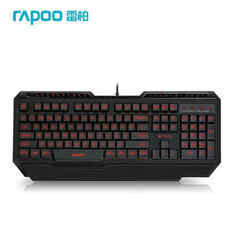 Rapoo V55 USB Wired Backlit Ergonomic Gaming Keyboard for Desktop Laptop Rapoo Keyboards for Games LOL High Quality