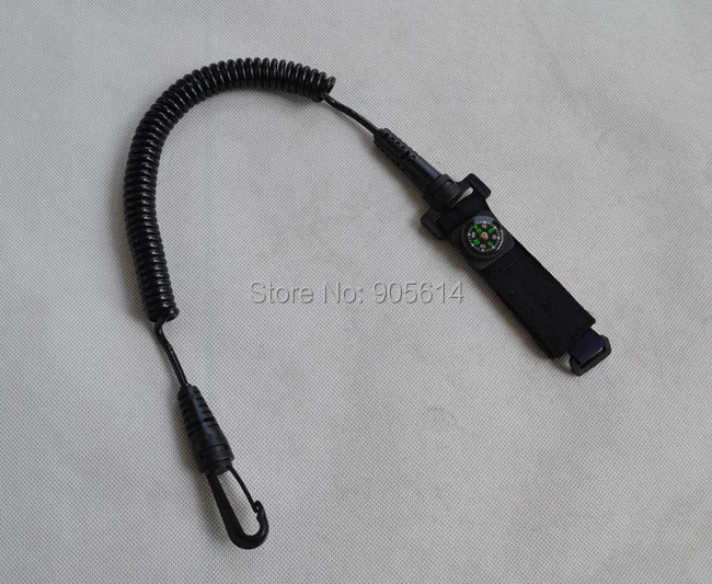 

Coiled Paddle Leash with compass for Canoe Kayak Paddle Fishing Rod