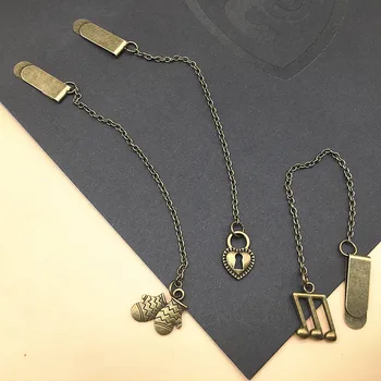 

20pcs/lot Kawaii Creative Retro Metal Zinc Alloy Hanging Bookmark Folder Page Bookmark Pendant Student Gift Stationery