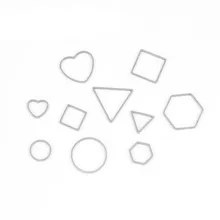 Тонкая линия формы из нержавеющей стали: сердце, квадрат, треугольник, круглая подвеска-шестиугольник, модные ювелирные изделия, 10 шт