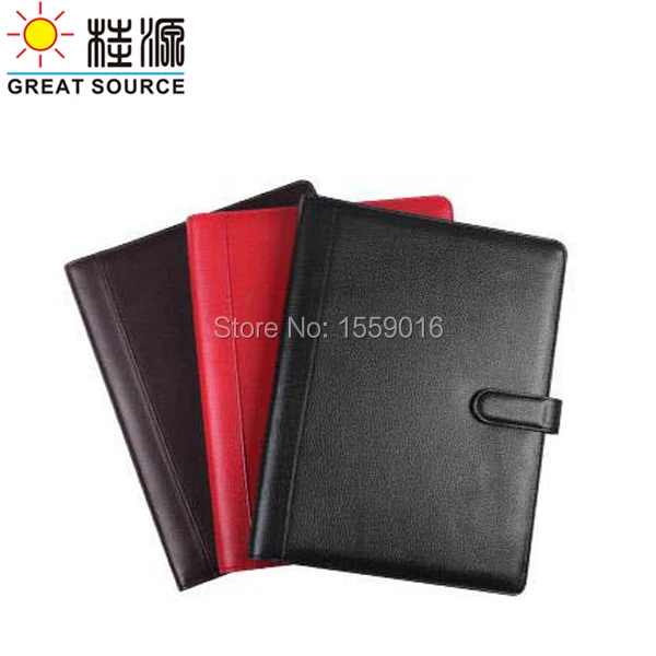 A4 Genuine Leather 4 Rings Binder folder with font b calculator b font