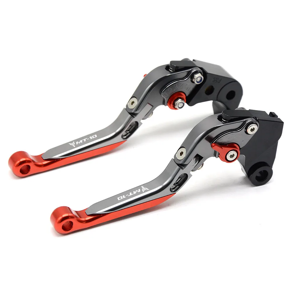 

For YAMAHA MT-10 MT10 2016 2017 RED BLUE NEW STYLE BLUE LOGO Motorcycle Adjustable Short Brake Clutch Levers