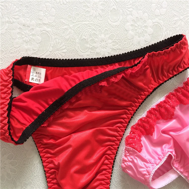 

2018 Sexy Men's Lingerie See Through Underwear Lace Bowknot Open Butt Jockstrap Bikini Briefs Underwear Underpants jockstrap