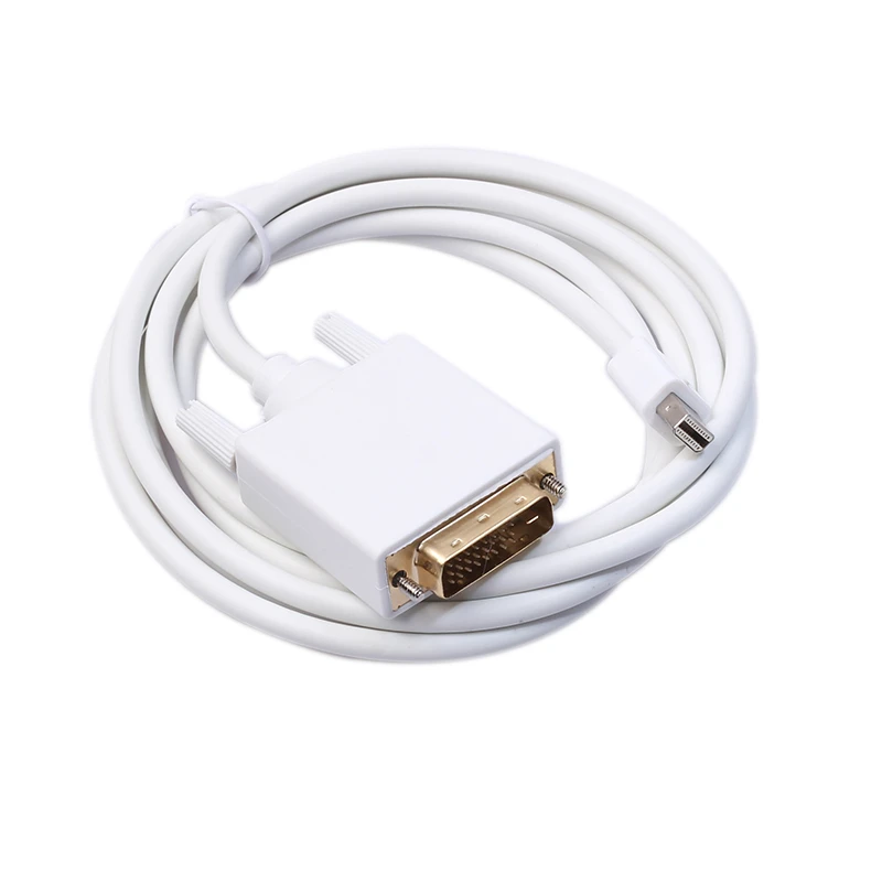 

1.8m Mini DisplayPort DP To DVI Cable White Mini Audio Video Adapter Converter Cables For Apple MacBook