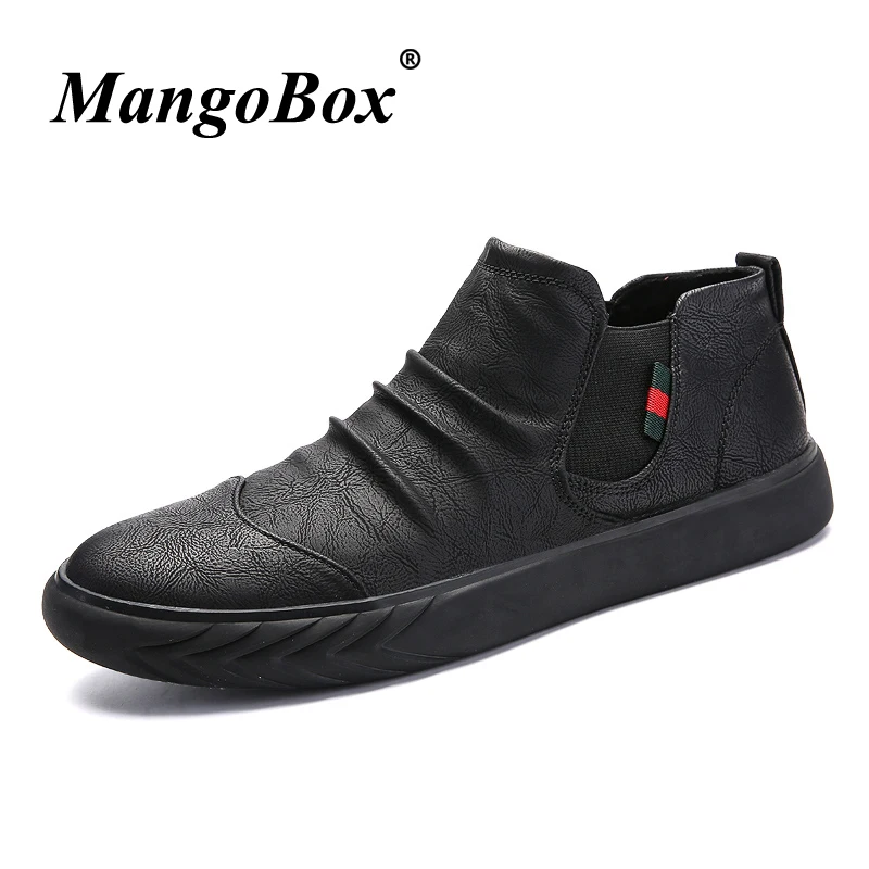 

Luxury Brand Fashion Male Casual Shoes Black Gray Walking Shoes For Casual Designer Mens Sneakers Slip-on Men's Pu Leather Shoes