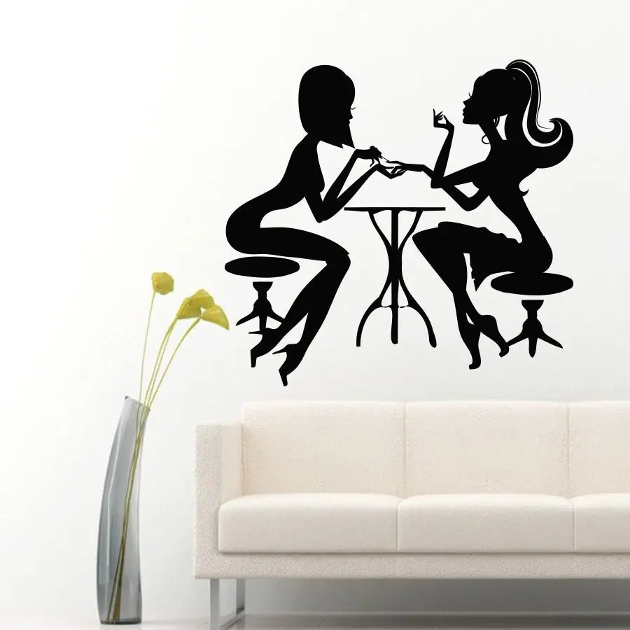New Nail Salon Vinyl Wall Decal Manicure Emblem Logo Wall Sticker Cute