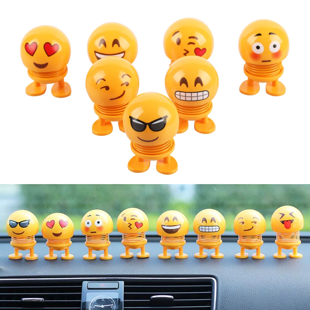 

car decoration shaking head doll car Ornaments Emoji Automobiles Decor Toys Cute Auto Interior Car Decoration Accessories