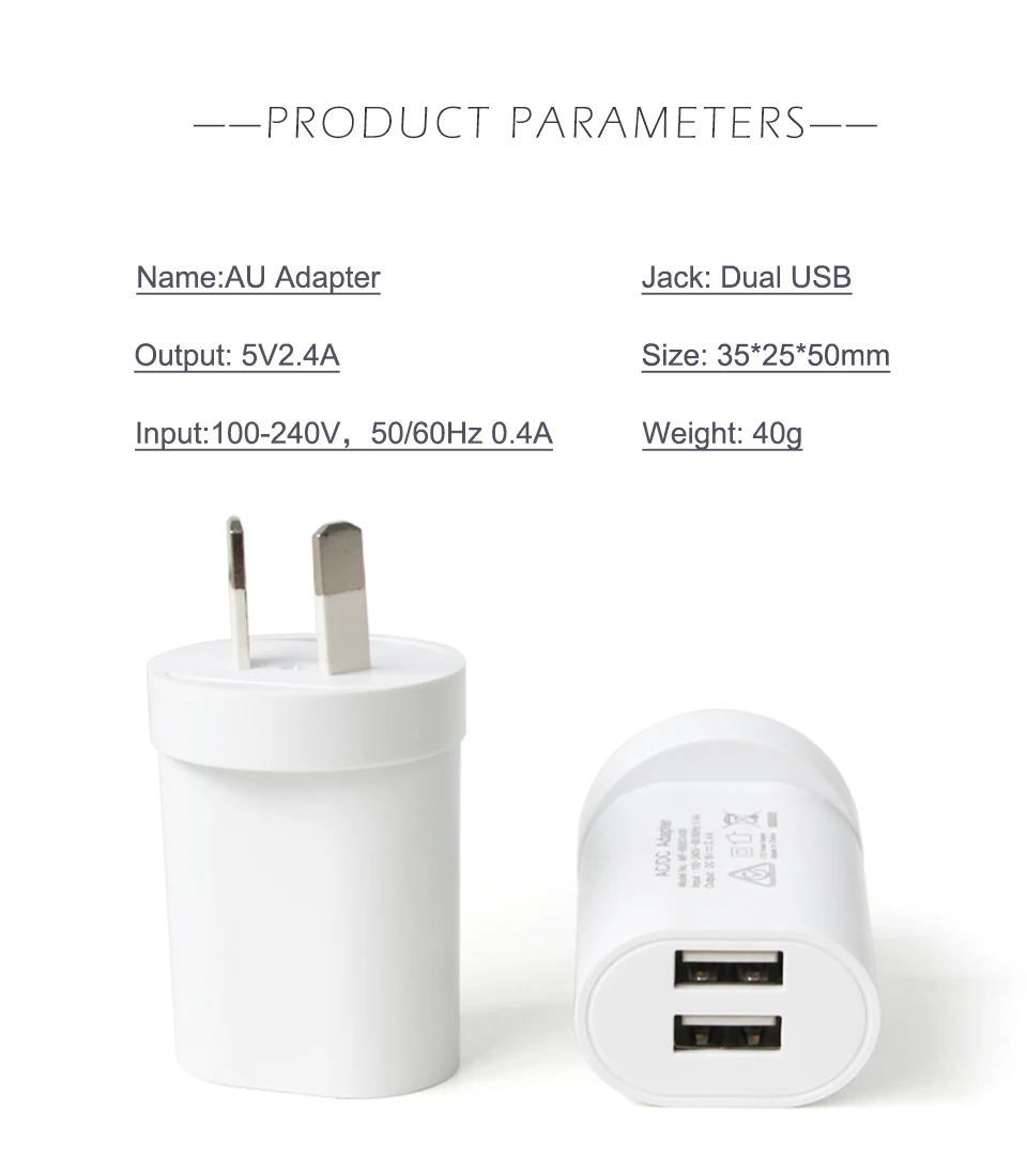 AU Mobile Phone Chargers Australia New Zealand Travel Wall Adapter Plug Electrical Power Socket Converter Dual USB Charging (8)