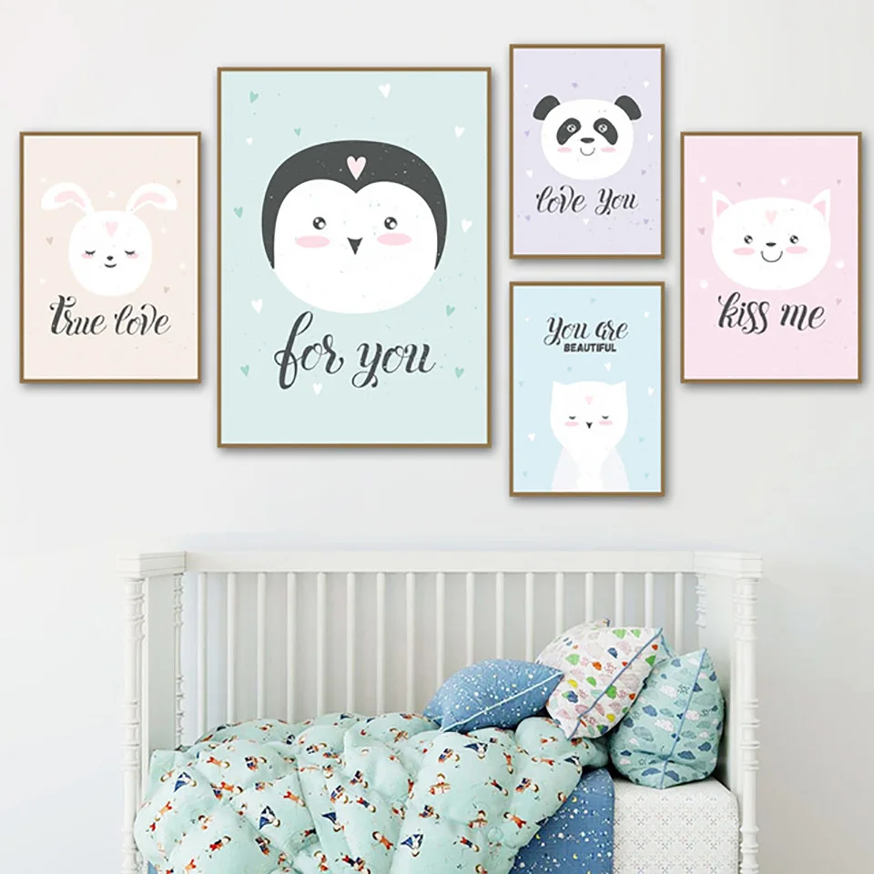 Bear-Panda-Rabbit-Cat-Penguin-Wall-Art-Canvas-Painting-Cartoon-Animal-Posters-And-Prints-Wall-Pictures.jpg_640x640