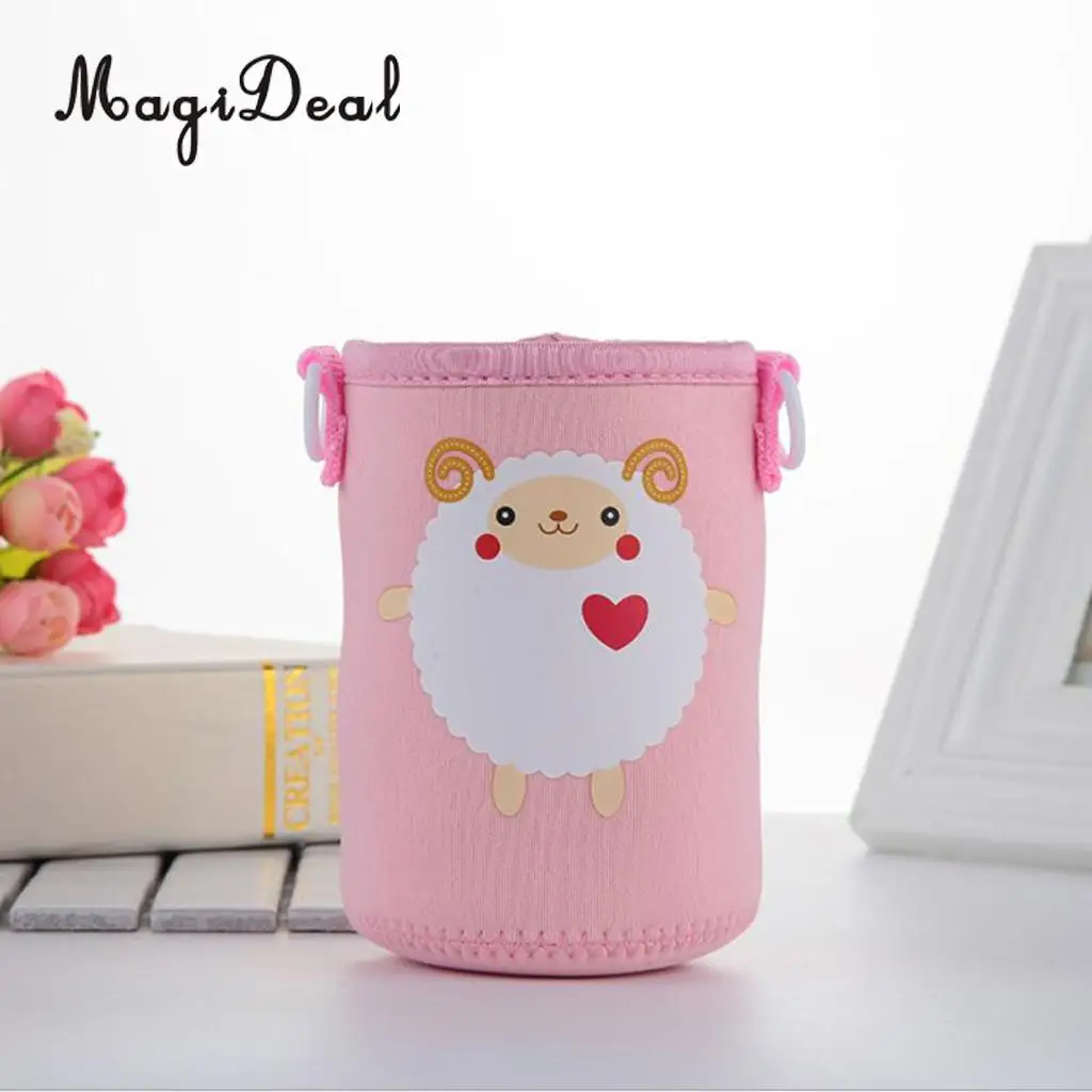 MagiDeal Insulated Water Bottle Sleeve Cartoon Animal Drink Bottle Covers Kids - Build-in Carrying Strap