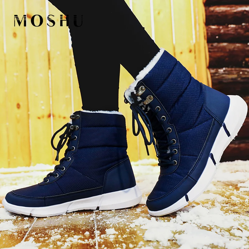 

Snow Boots For Men Winter Shoes Male Sneakers Waterproof Mid-Calf Botines Casual Plush Warm Booties With Fur 2019 Botas Hombre