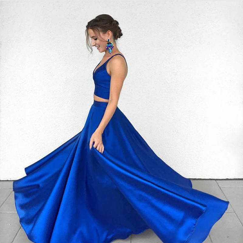 

Royal Blue A-Line Women's Skirts Waist Zipper Maxi Length Custom Made Satin High Quality Cheap Prom Skirts New Arrive