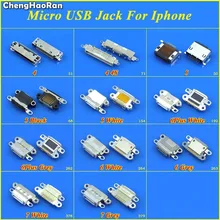 ChengHaoRan DC разъем питания для iPhone 4 4G 4S 5 5G 6 6Plus 6S 7 7G 7P 8 8P X зарядный порт Гнездо Micro USB разъем