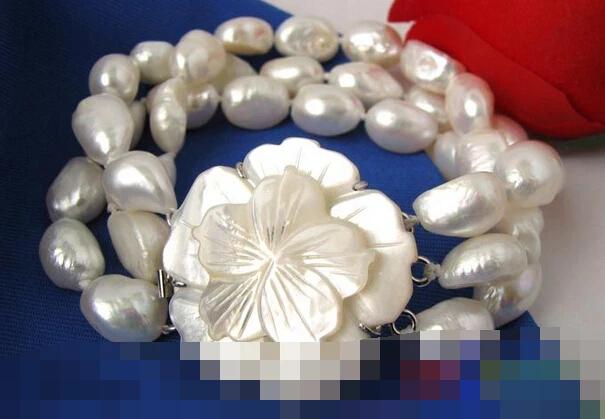 

FREE SHIPPING>>>@@ > 10752 BAROQUE WHITE FRESHWATER PEARL BRACELET BANGLE