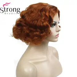 StrongBeauty медь/блондинка Хлопушки прическа короткие вьющиеся волосы женские синтетические монолитным Искусственные парики