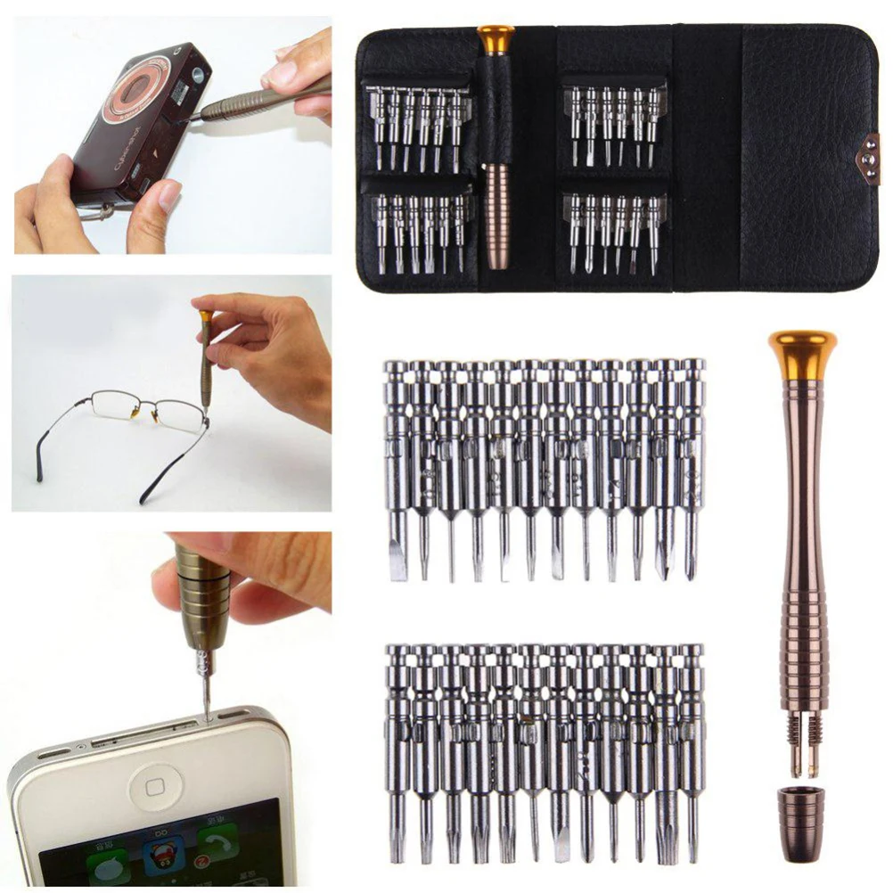 1Set Multi 25 in 1 Precision Torx Screwdriver Cell Phone Repair Tool Set For iPhone Laptop Cellphone Electronics Screwdriver Set