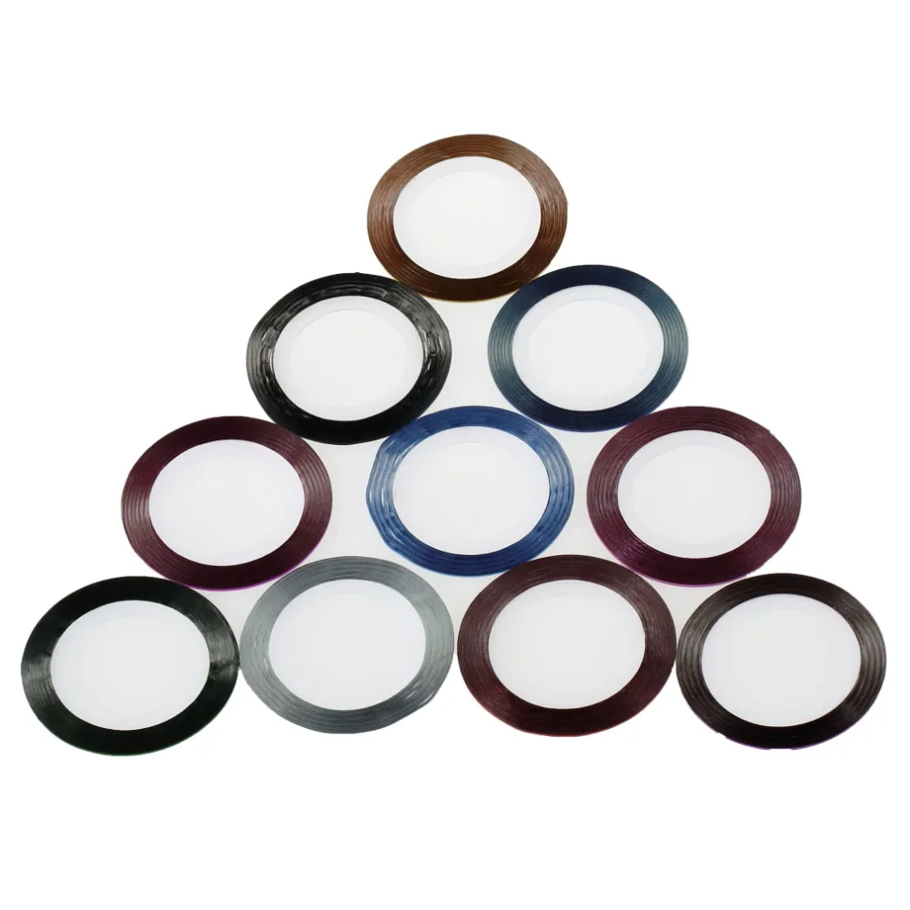 

10Pcs/set Mixed Colors Rolls Striping Tape Line DIY Nail Art Tips beauty Decoration Sticker Accessories