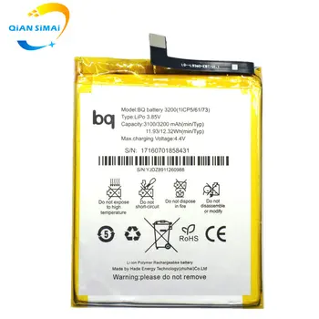 

QiAN SiMAi For BQ Aquaris X5 Plus Battery 3200mAh BQ 3200 Batterie Bateria High Quality +Tracking Code
