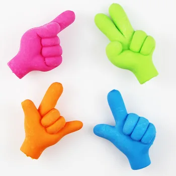 

2 Pcs/set Kawaii Cute Candy Color Hand Gestures Shape Rubber Pencil Erasers Stationery School Supplies Papelaria Gift for Kids