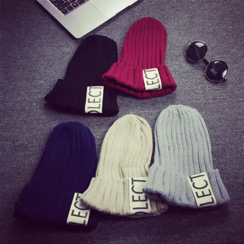 New Fashion Women Winter Letters Warm Knitted Hats Lovers Beanie Ski Skull Caps |