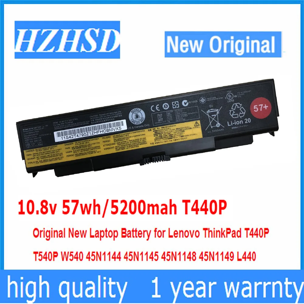 10 8 В 57wh 5200 мА/ч T440P Оригинальный Новый аккумулятор для ноутбука Lenovo ThinkPad T540P W540 45N1144