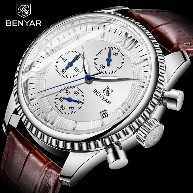 

2019 Mens Watches BENYAR Luxury Casual Military Quartz Sports Wrist Watch Stainless Steel Men Wristwatch Relogio Heren Hodinky